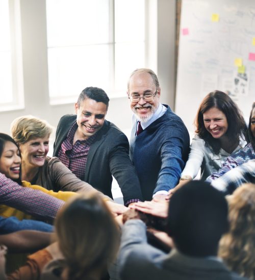 Joined hands for teamwork